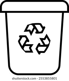 Trash bin Garbage icon in line. vector for apps or web trash dustbin sign icon isolated on transparent background elements Waste Disposal, Waste Management, Landfill, Can, Dumping, Dumpster