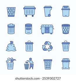 TRASH BIN - GARBAGE ICONS SET