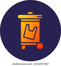 Trash Bin Glyph Circle Gradient Icon