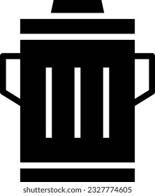 Trash Bin Glyph Icon - Single Icon, Vector