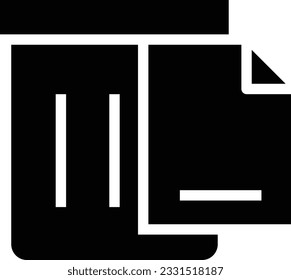 Trash Bin Glyph Icon - Single Icon, Vector