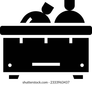 Icono de glifo de bandeja de entrada - Icono único, vector