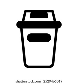 Trash bin glyph illustration icon