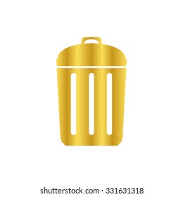 Trash bin - gold vector icon