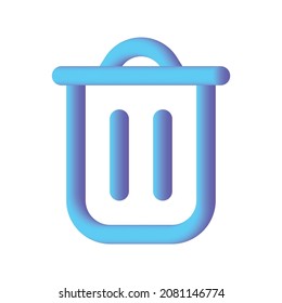 Trash bin gradient icon for UI design