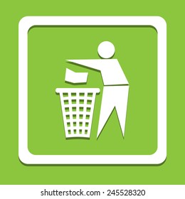 Trash bin with human icon great for any use. Vector EPS10.