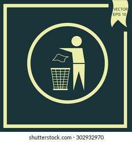 Trash bin with human icon great for any use