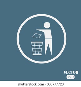 Trash bin with human icon great for any use