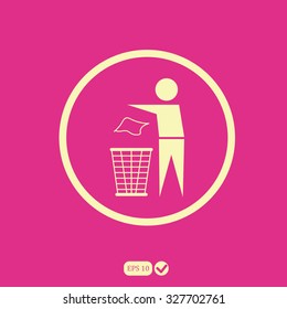 Trash bin with human icon great for any use