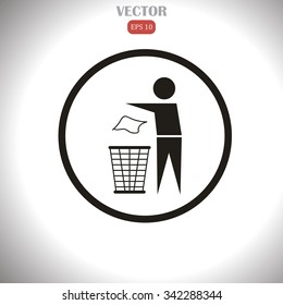 Trash bin with human icon great for any use