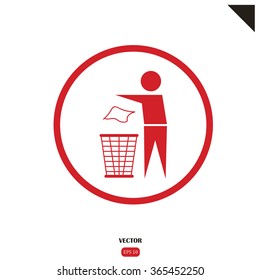 Trash bin with human icon great for any use