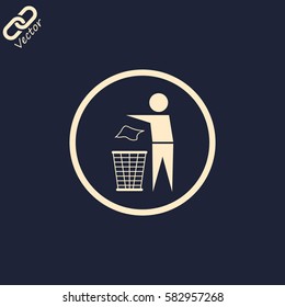 Trash bin with human icon great for any use