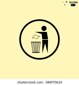 Trash bin with human icon great for any use