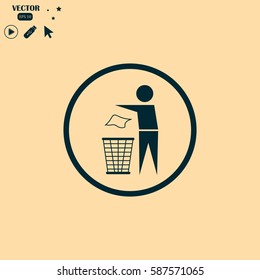 Trash bin with human icon great for any use