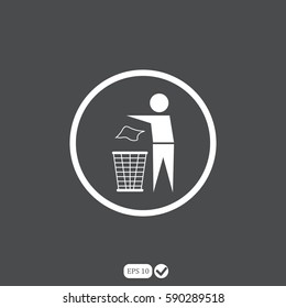 Trash bin with human icon great for any use