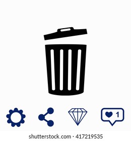 Trash bin icon.