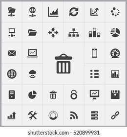 trash bin icon. big data, database icons universal set for web and mobile