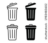 Trash bin icon. trash can open icon, Vector illustration	