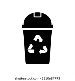 Icono de la papelera, Trash puede firmar y símbolo para aplicaciones y sitios web. Ilustración vectorial.