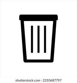 Trash bin icon, Trash can sign and symbol for apps and websites. Vector illustration.