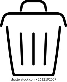 Trash bin icon for cleaning and waste management design