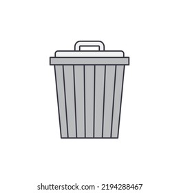 Trash bin icon in color, isolated on white background 