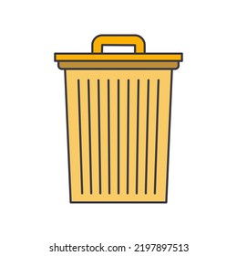 Trash bin icon in color, isolated on white background 