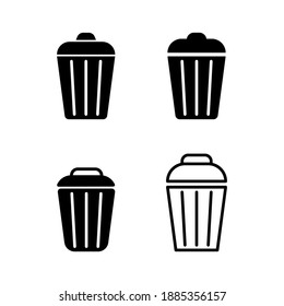 trash bin icon, delete icon, basket flat icon