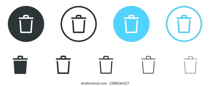 trash bin icon. delete can icons symbol - remove rubbish sign