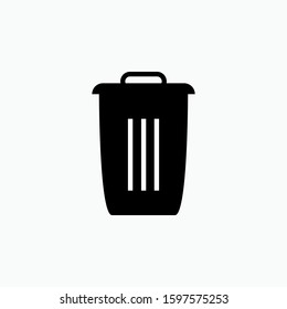 Trash Bin Icon. Delete, Remove Symbol for Design, Presentation, Website or Apps Elements - Vector. Logo Template.