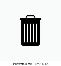 Trash Bin Icon. Delete Sign and Symbol for Design, Presentation, Website or Apps Elements - Vector.
