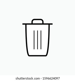 Trash Bin Icon. Delete Sign and Symbol for Design, Presentation, Website or Apps Elements - Vector.