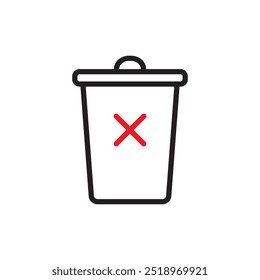 Trash bin icon. Delete icon. Web and app icon. Vector trash can symbol isolated on white background.