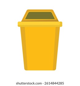 trash bin icon design isolated yellow color