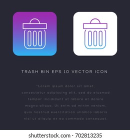 Trash bin icon design on modern flat background