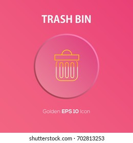 Trash bin icon design on modern flat background