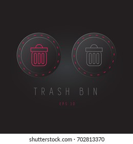 Trash bin icon design on modern flat background