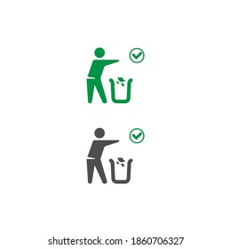 Trash bin icon design vector