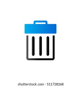 Trash bin icon in duo tone color. Garbage can clean office bucket