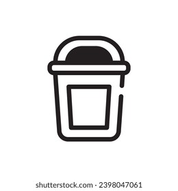 Trash bin icon. Dustbin vector illustration. Recycling symbol
