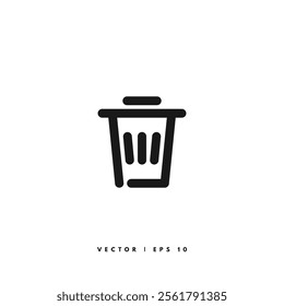 Trash Bin Icon. Editable Stroke