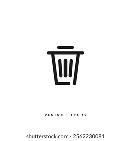 Trash Bin Icon. Editable Stroke