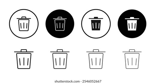 Trash Bin icon Flat art illustration in outline