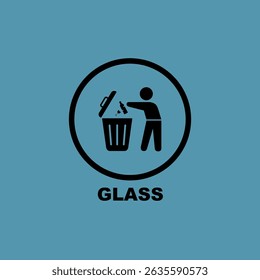 Trash Bin Icon. Flat Symbol. Recycling Bins Waste Segregation Guide. Vector Illustration