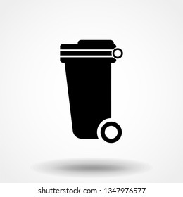 Trash bin icon. Flat vector illustration EPS 10