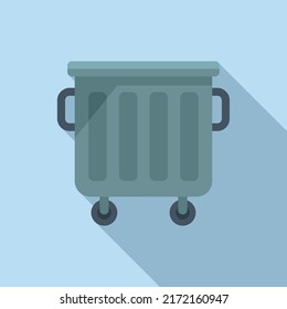 Trash bin icon flat vector. Waste food. Dry plastic