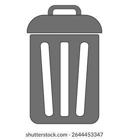 Trash bin icon. Garbage container symbol. Wastebasket illustration. Vector image.