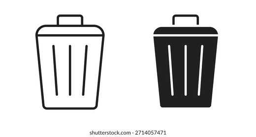 Papelera icono gráfico doodle, boceto, Ilustración vectorial de dibujo de contorno