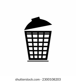 Garbage-Korb-Illustrationssymbol-Logo-Design, Vektorschwarz