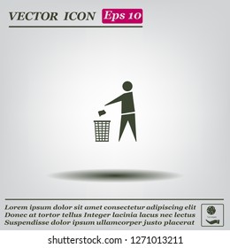 Trash bin icon great for any use. Vector EPS10.